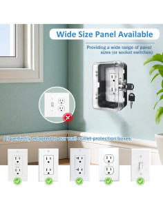 Caja de bloqueo de enchufe a prueba de niños - 1 paquete negro 2