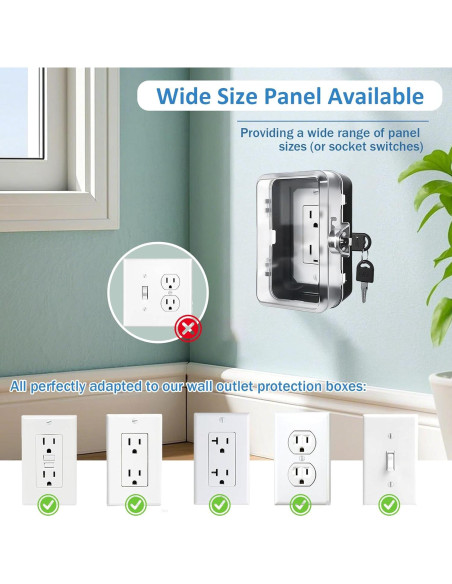 Caja de bloqueo de enchufe a prueba de niños - 1 paquete negro