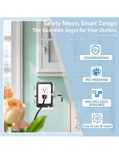 Caja de bloqueo de enchufe a prueba de niños - 1 paquete negro