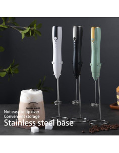 Espumador de Leche Eléctrico Rukico J-16-B Recargable 3 Velocidades 2