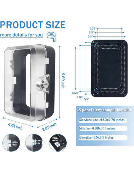 Caja de bloqueo de enchufe a prueba de niños - 1 paquete negro