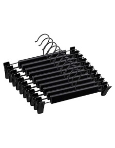 Perchas para Pantalones con Clips Lamitocs 10 Pcs Negro