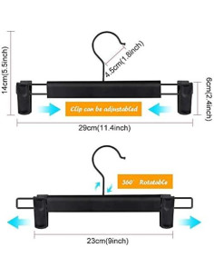 Perchas para Pantalones con Clips Lamitocs 10 Pcs Negro 2
