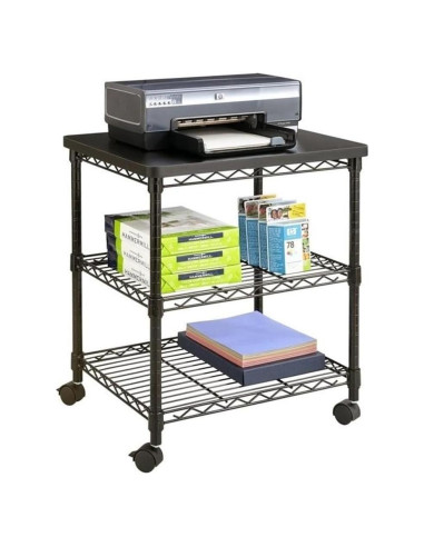 Carro Rodante de 3 Niveles Safco para Impresora Negro