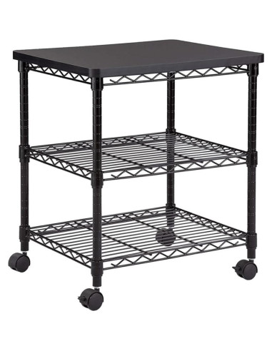 Carro Rodante de 3 Niveles Safco para Impresora Negro