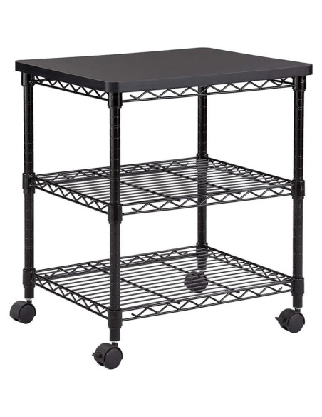 Carro Rodante de 3 Niveles Safco para Impresora Negro