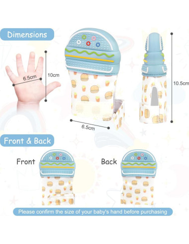 2 Mitones de Silicona para Dentición Bebés 0-12 Meses