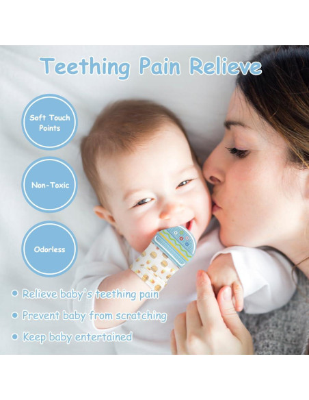2 Mitones de Silicona para Dentición Bebés 0-12 Meses