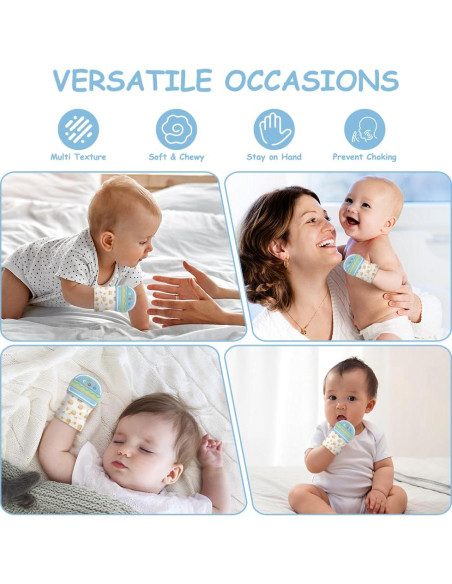2 Mitones de Silicona para Dentición Bebés 0-12 Meses