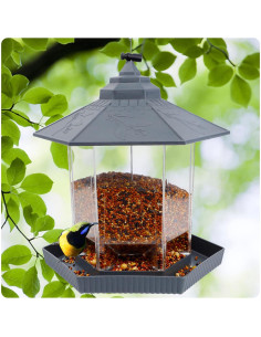 Comedero Colgante para Aves Twinkle Star 0.98 kg Gris Claro 2