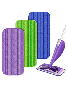 Paquete de 3 almohadillas de mopa reutilizables ILAVCOOL 30x14 cm