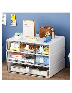 Organizador de Escritorio Marbrasse 6 Cajones Apilables ABS