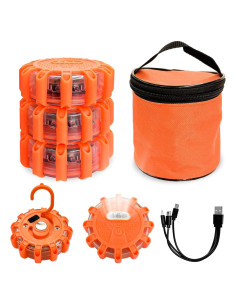 3 PCS Señales de Carretera LED SHMZK Recargables 9 Modos