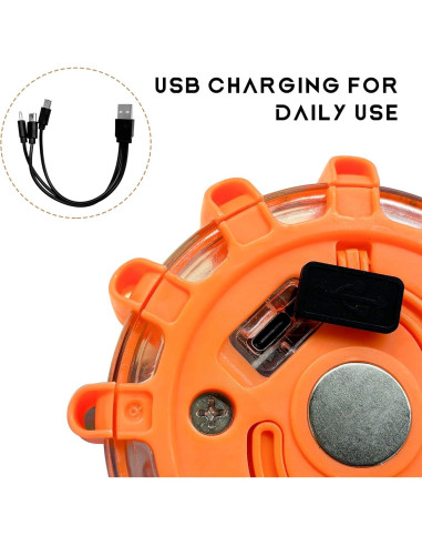 3 PCS Señales de Carretera LED SHMZK Recargables 9 Modos