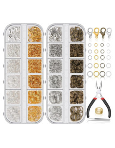 Kit de Fabricación de Joyas PAXCOO, 1260 Piezas Anillas y Cierres