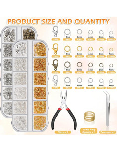 Kit de Fabricación de Joyas PAXCOO, 1260 Piezas Anillas y Cierres 2