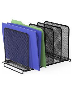 Organizador de Archivos Vertical Expandible Simple Houseware 5 Secciones Negro