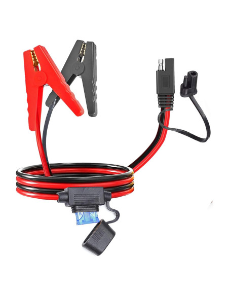 Pinzas de Cocodrilo 10AWG YETOR con Adaptador SAE 0.61m Pinzas de Cocodrilo 10AWG YETOR con Adaptador SAE 0.61m