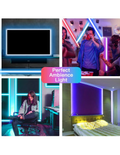 Tira LED RGB TJOY 15.24m con control remoto 44 teclas 2