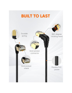 Cable Ethernet CAT8 CableCreation 0.25m 40Gbps RJ45 Blindado 2