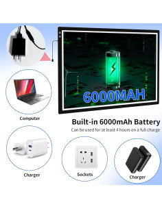 Mesa de Luz A1 LUXJOYFUL LED Recargable 6000mAh 90x60cm 2