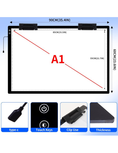 Mesa de Luz A1 LUXJOYFUL LED Recargable 6000mAh 90x60cm
