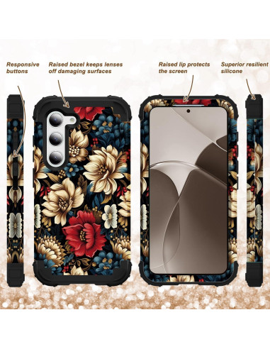 Funda 3 en 1 SleekCover para Samsung Galaxy A14 6.6" Floral