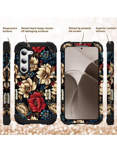 Funda 3 en 1 SleekCover para Samsung Galaxy A14 6.6" Floral