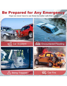 PIFOOG 4 Pcs Herramientas de Escape 2-en-1 para Autos 2