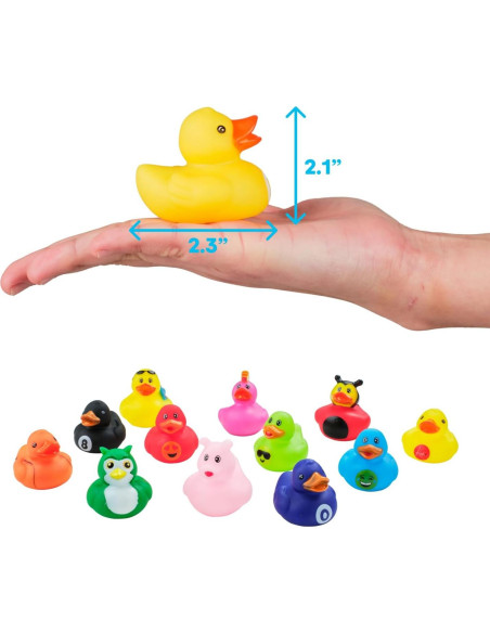 Patos de Goma Asortidos Kicko - Paquete de 25 - 5.08 cm