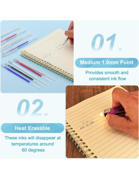 Recargas de Bolígrafos Borrables PATIKIL 10 Pcs 1mm Beige