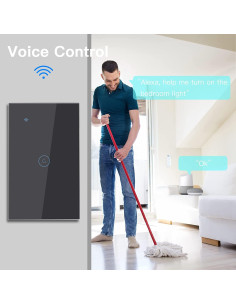 Interruptor de Luz Inteligente BSEED 1 Gang WiFi Negro 2
