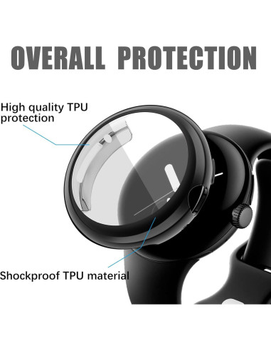 Funda Protectora Wugongyan para Google Pixel Watch 41mm Negro