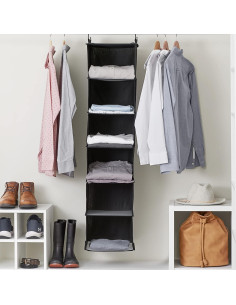 Organizador de Closet Colgante Household Essentials 6 Estantes Negro 2