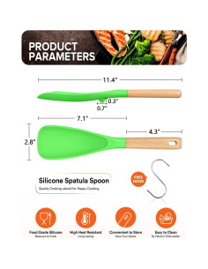 Cuchara de Cocina Badiano de Silicona Verde Manzana 29 cm 2