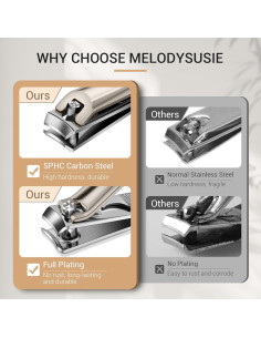 Juego de Cortauñas MelodySusie 3 en 1 con Lima de Vidrio 2