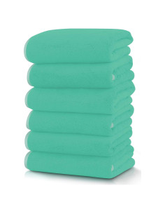Set de 6 Toallas de Mano TENSTARS Microfibra Verde Aqua 40x71 cm