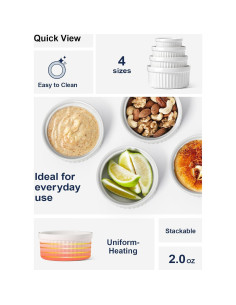 Tazas para Salsa LE TAUCI 2 oz Cerámica Blanca Set de 6 2