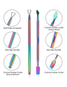 Juego de 2 Herramientas de Cutículas YINYIN - Acero Inoxidable 2