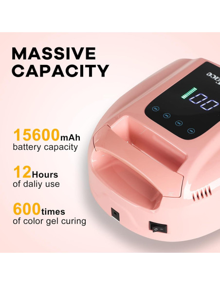 Lámpara de Uñas UV Inalámbrica NailFace 96W Rosa con Sensor