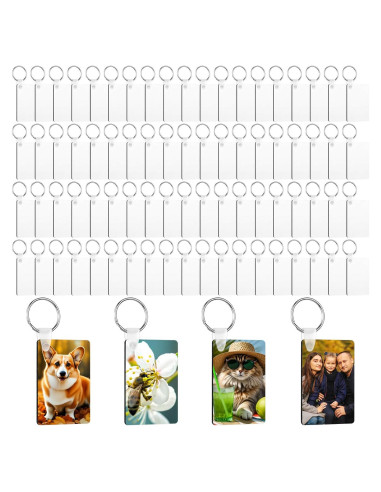 Juego de Llaveros en Blanco para Sublimación Telooco 150 Pzas