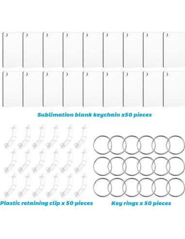 Juego de Llaveros en Blanco para Sublimación Telooco 150 Pzas
