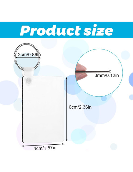 Juego de Llaveros en Blanco para Sublimación Telooco 150 Pzas