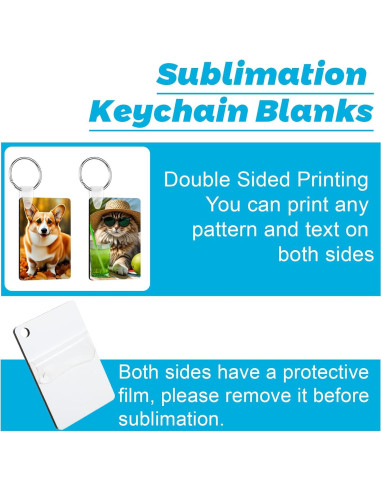 Juego de Llaveros en Blanco para Sublimación Telooco 150 Pzas