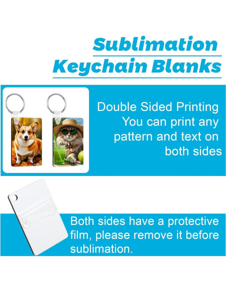 Juego de Llaveros en Blanco para Sublimación Telooco 150 Pzas