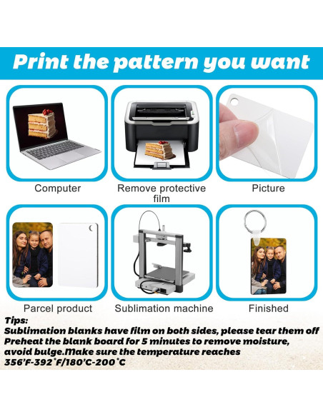 Juego de Llaveros en Blanco para Sublimación Telooco 150 Pzas