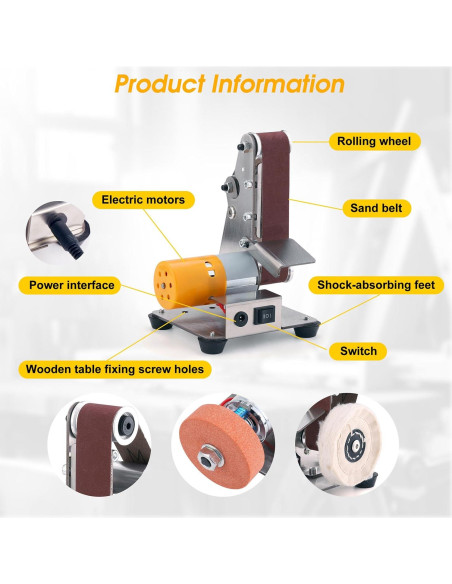 Mini Lijadora de Banda Mornajina 3 en 1 Vertical 180x140mm Mini Lijadora de Banda Mornajina 3 en 1 Vertical 180x140mm