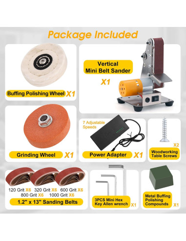 Mini Lijadora de Banda Mornajina 3 en 1 Vertical 180x140mm