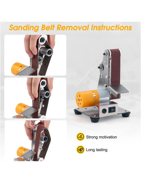 Mini Lijadora de Banda Mornajina 3 en 1 Vertical 180x140mm Mini Lijadora de Banda Mornajina 3 en 1 Vertical 180x140mm