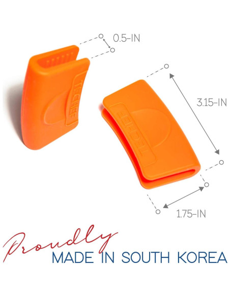 Agarraderas de Silicona TECHF - Juego de 2 Naranjas